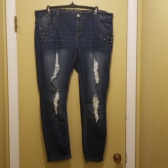 Almost Famous Denim - Distressed Demin Jeans